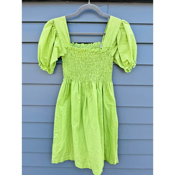 Lisa Says Gah Dresses & Skirts - Lisa Says Gah Lime Green Puff Sleeve Mini Dress